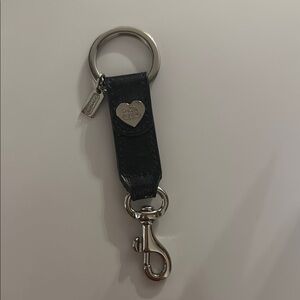 Coach Black Leather Keychain